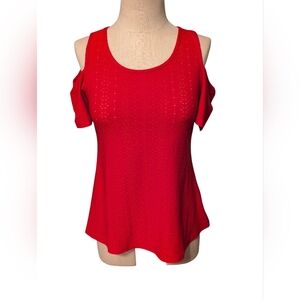 Nwt Jouica Women's Red Cold Shoulder Top Summer Sexy Dress Casual Small